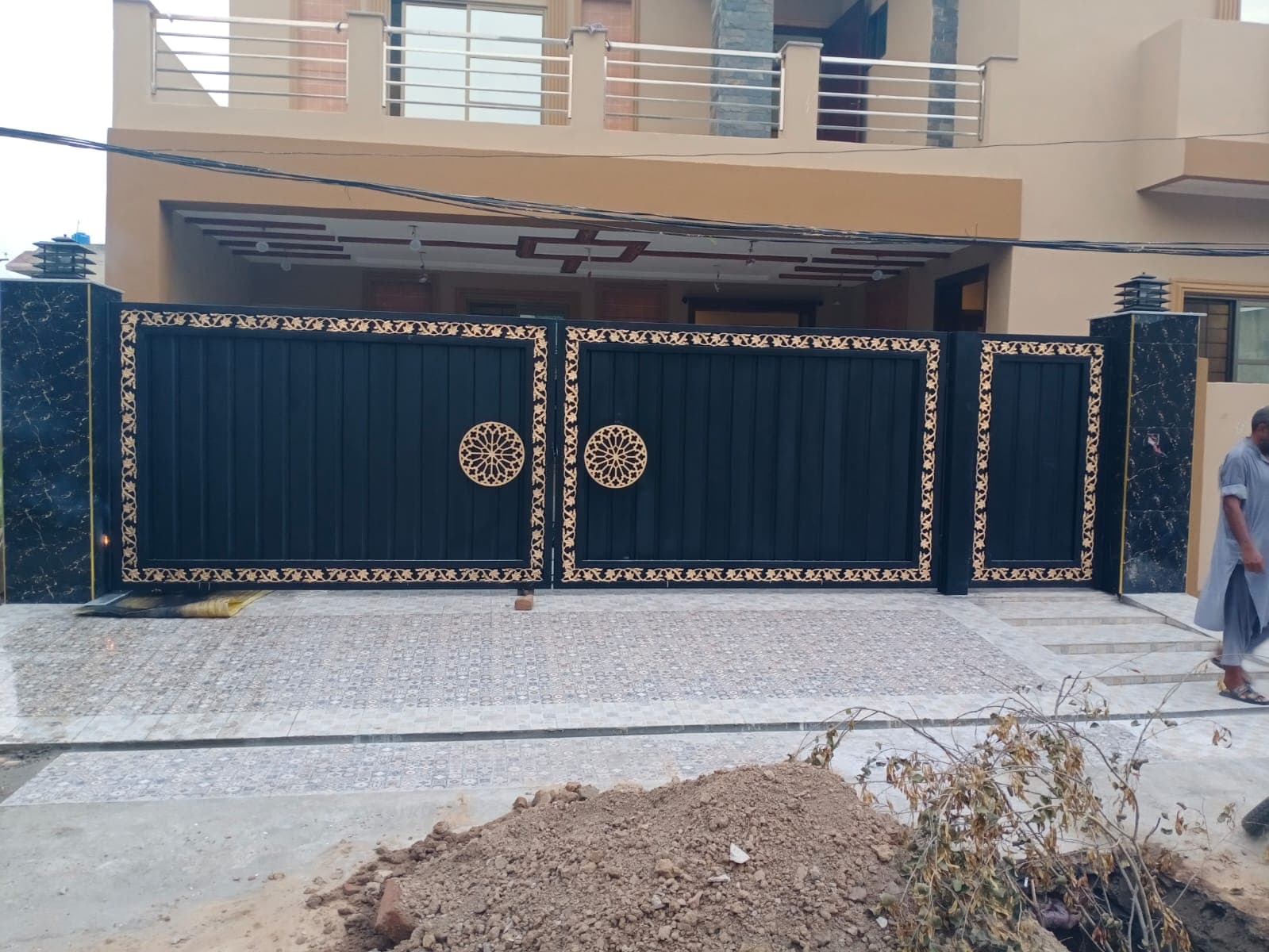 Black & Gold Floral Gate — Iron Gate — Babar Fiber Glass